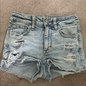 American Eagle Outfitters Blue Jean Shorts Distressed Cut-Off Style